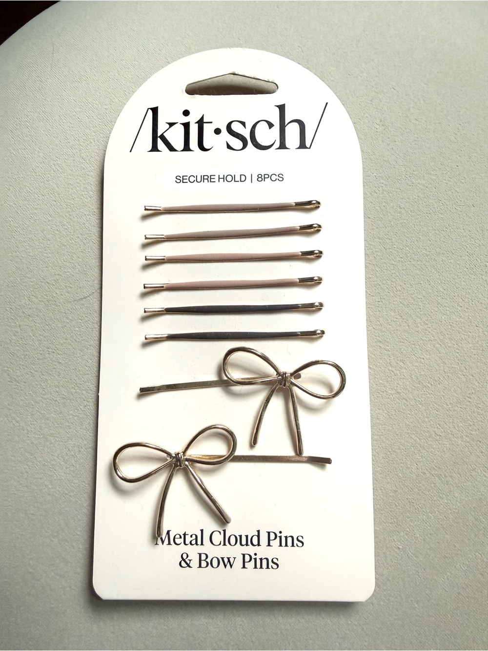 Kitsch Gold Bow & Cloud Hair Pins - 8 Pack
